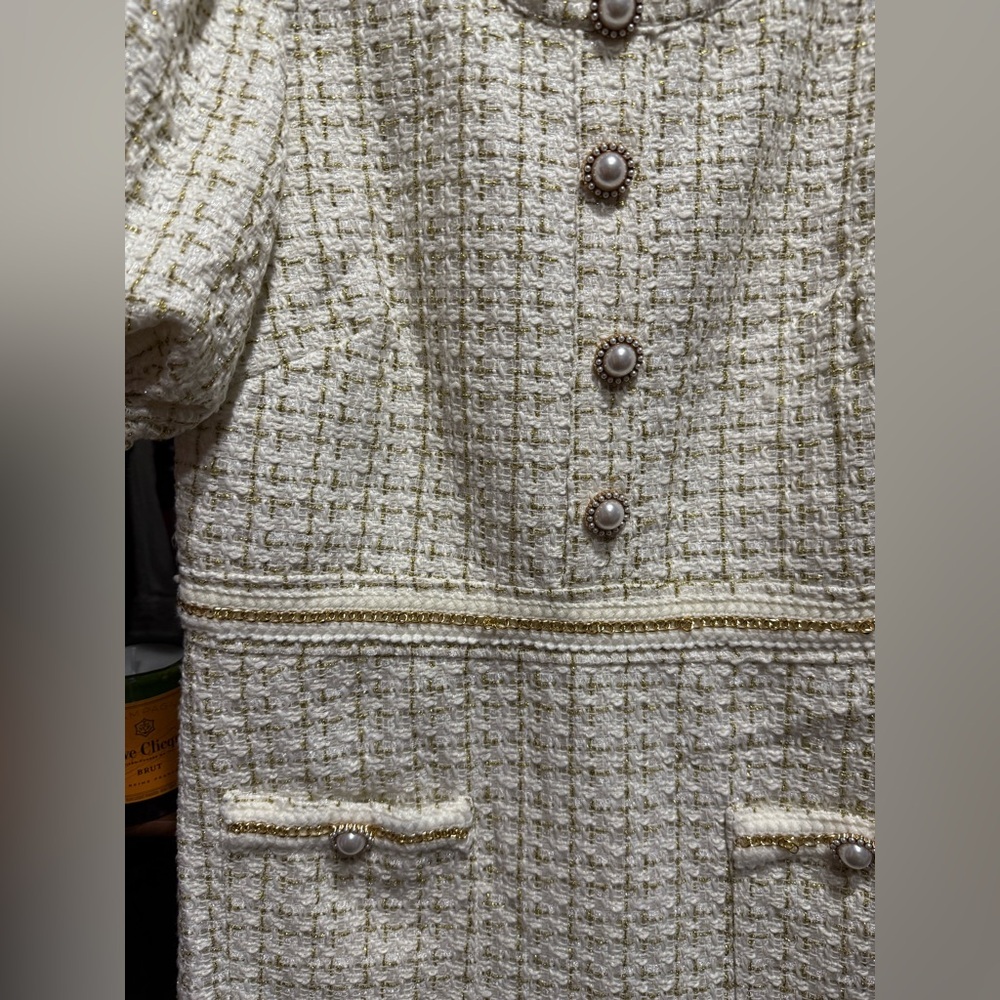 Simply Southern Cream Puff Sleeve Sheath Dress for Work - Picture 2 of 4